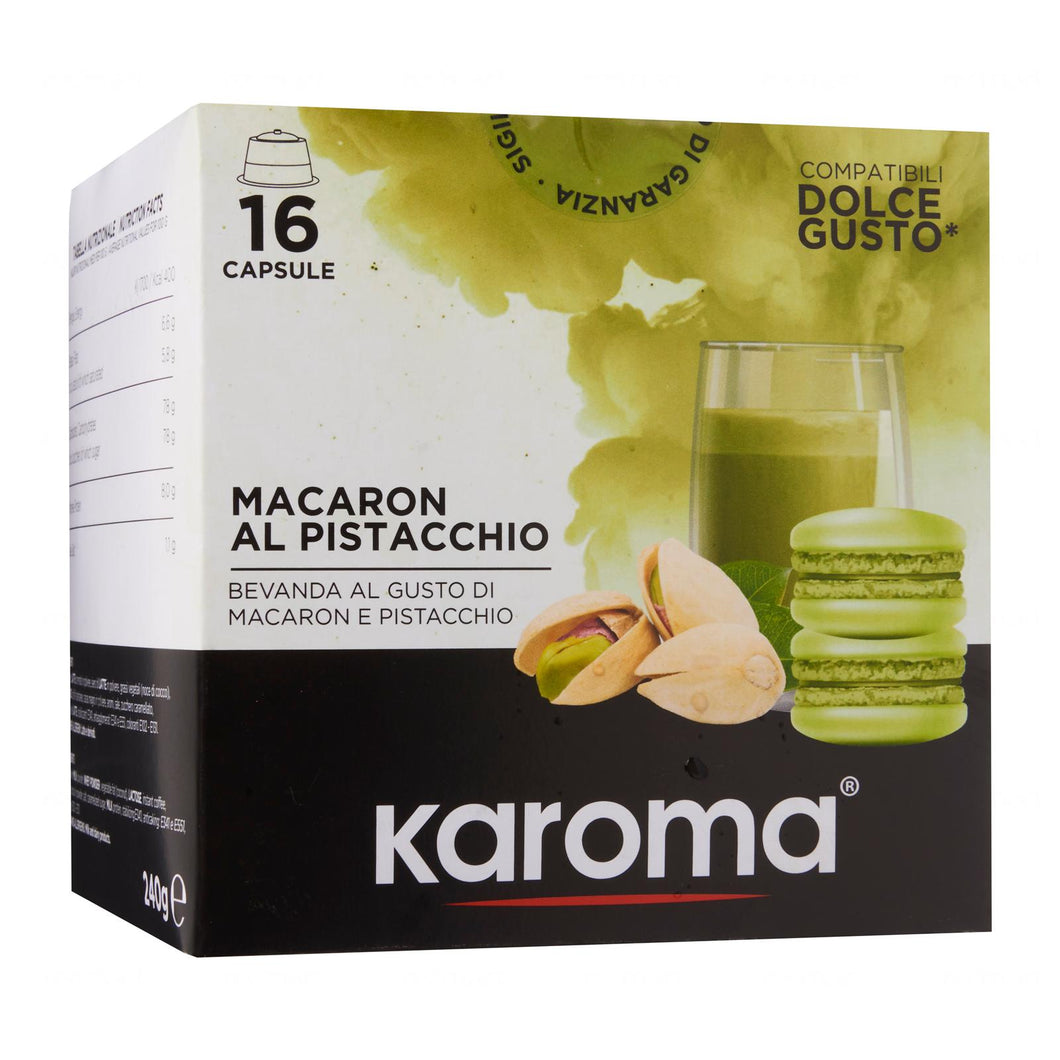 Karoma Pistachio Macaron Drink Dolce Gusto Compatible X 16
