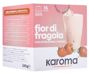 Karoma Ice Strawberry Beverage Milk Dolce Gusto Compatible Capsule X 16