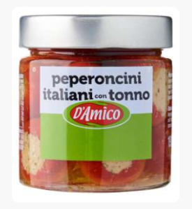 D'Amico Filled bell pepper with Tuna in oil 190gr jar